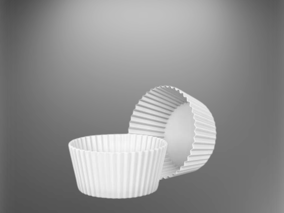 White Fluted Baking Cup 4in	